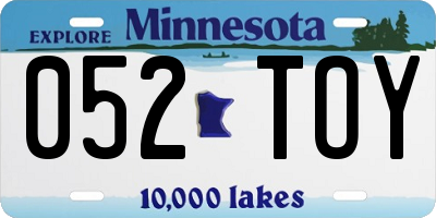 MN license plate 052TOY