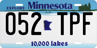 MN license plate 052TPF