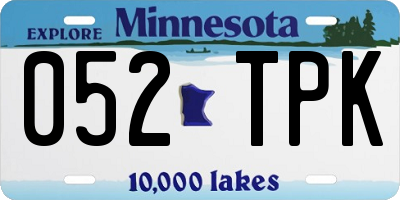 MN license plate 052TPK