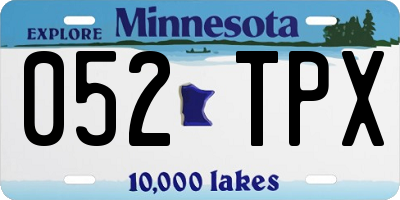 MN license plate 052TPX
