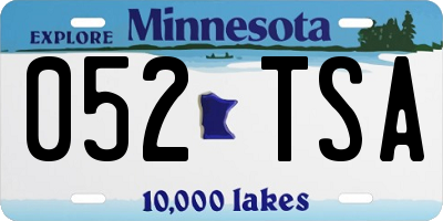 MN license plate 052TSA