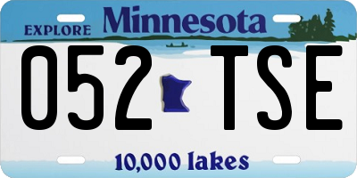 MN license plate 052TSE