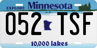 MN license plate 052TSF