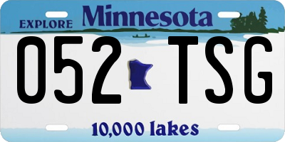 MN license plate 052TSG