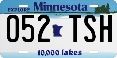 MN license plate 052TSH