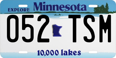 MN license plate 052TSM