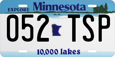 MN license plate 052TSP