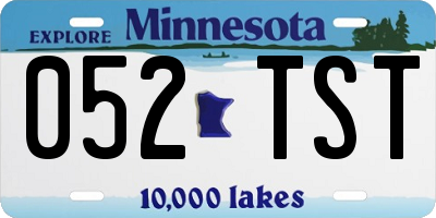 MN license plate 052TST