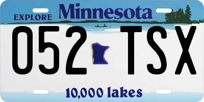 MN license plate 052TSX