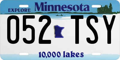 MN license plate 052TSY