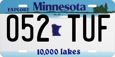 MN license plate 052TUF