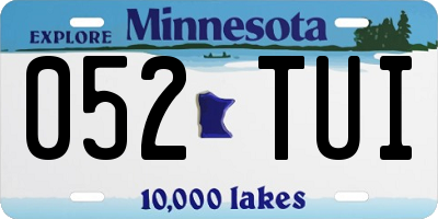 MN license plate 052TUI