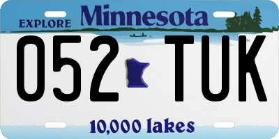 MN license plate 052TUK