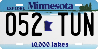 MN license plate 052TUN