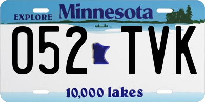 MN license plate 052TVK
