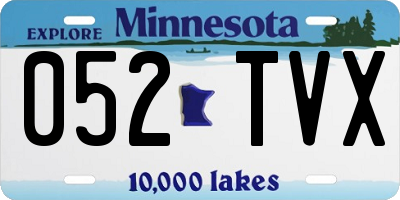 MN license plate 052TVX