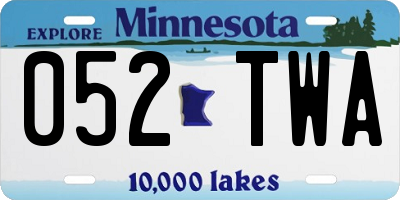 MN license plate 052TWA