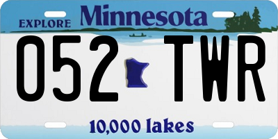 MN license plate 052TWR