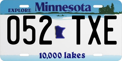 MN license plate 052TXE