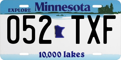 MN license plate 052TXF