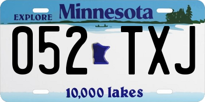 MN license plate 052TXJ
