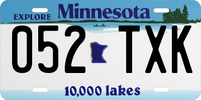 MN license plate 052TXK