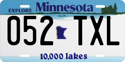 MN license plate 052TXL