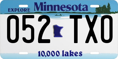 MN license plate 052TXO