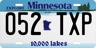 MN license plate 052TXP