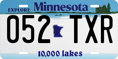 MN license plate 052TXR
