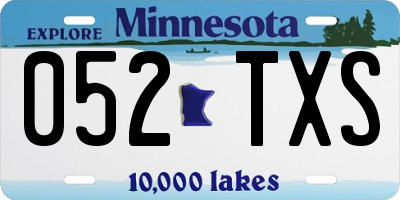 MN license plate 052TXS