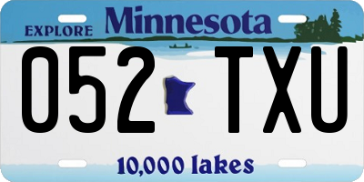 MN license plate 052TXU