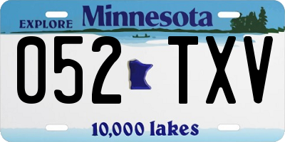 MN license plate 052TXV