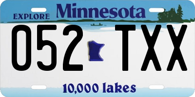 MN license plate 052TXX