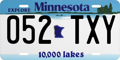 MN license plate 052TXY