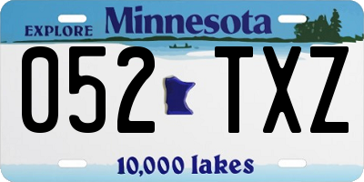 MN license plate 052TXZ