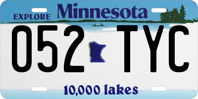 MN license plate 052TYC
