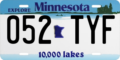 MN license plate 052TYF