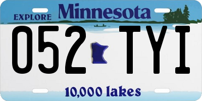 MN license plate 052TYI