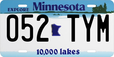 MN license plate 052TYM