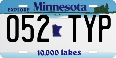 MN license plate 052TYP