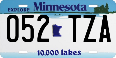MN license plate 052TZA