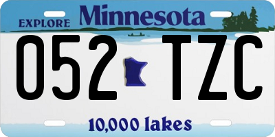 MN license plate 052TZC