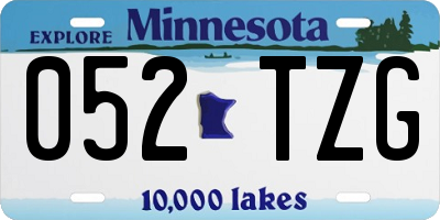 MN license plate 052TZG