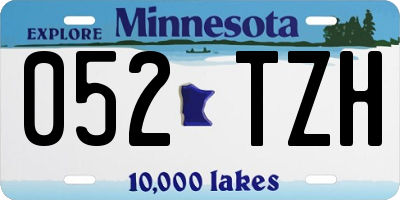 MN license plate 052TZH