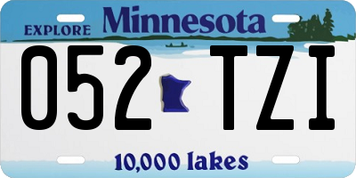 MN license plate 052TZI