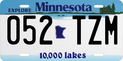 MN license plate 052TZM
