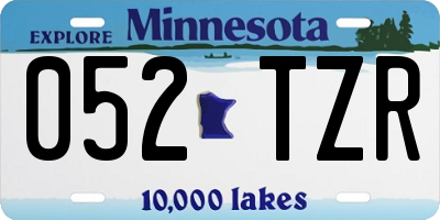 MN license plate 052TZR