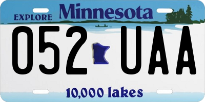 MN license plate 052UAA