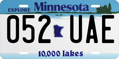 MN license plate 052UAE